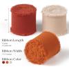 9 Colors Chiffon Ribbon 1” x 27 Yds Handmade Fringe Chiffon Silk Ribbon for Gift Wrapping Wedding Invitations Bridal Bouquets Crafts Home Decor(Rust Red/Khaki/Terracotta)