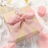 Baby Blue Chiffon Ribbon 1.5 Inch x 21 Yards Handmade Fringe Chiffon Silk Ribbon for Gift Wrapping Wedding Invitations Bridal Bouquets Crafts Home Decor(Pink)