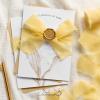 Baby Blue Chiffon Ribbon 1.5 Inch x 21 Yards Handmade Fringe Chiffon Silk Ribbon for Gift Wrapping Wedding Invitations Bridal Bouquets Crafts Home Decor(Cream Yellow)