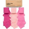 9 Colors Chiffon Ribbon 1” x 27 Yds Handmade Fringe Chiffon Silk Ribbon for Gift Wrapping Wedding Invitations Bridal Bouquets Crafts Home Decor(Hot Pink/Blush Pink/Bright Pink)