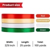 4 Rolls 100 Yards Christmas Ribbon 3/8 Inch Holiday Festival Satin Ribbons for Gift Wrapping Decoration (Red,Green)(Red  Green  Champagne  White)