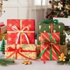 4 Rolls 100 Yards Christmas Ribbon 3/8 Inch Holiday Festival Satin Ribbons for Gift Wrapping Decoration (Red,Green)(Red  Green  Champagne  White)