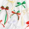 4 Rolls 100 Yards Christmas Ribbon 3/8 Inch Holiday Festival Satin Ribbons for Gift Wrapping Decoration (Red,Green)(Red  Green  Champagne  White)