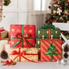 4 Rolls 100 Yards Christmas Ribbon 3/8 Inch Holiday Festival Satin Ribbons for Gift Wrapping Decoration (Red,Green)(Red  Green)
