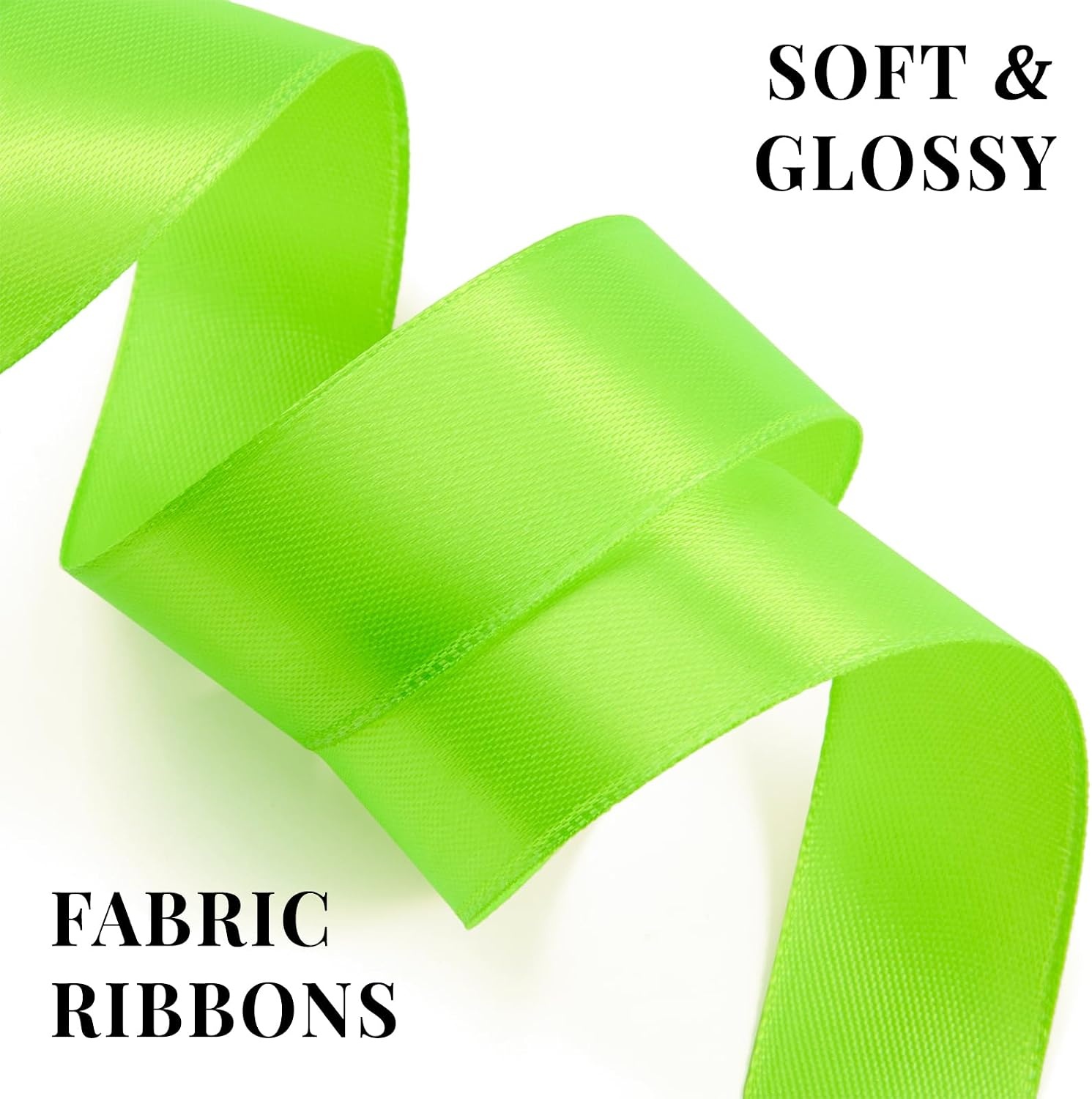 image:image100 Yards 1 Inch Apple Green Satin Ribbon Solid Fabric Ribbon Roll for Flower Bouquet Gift Wrapping Roses Making Handmade CraftsApple Green