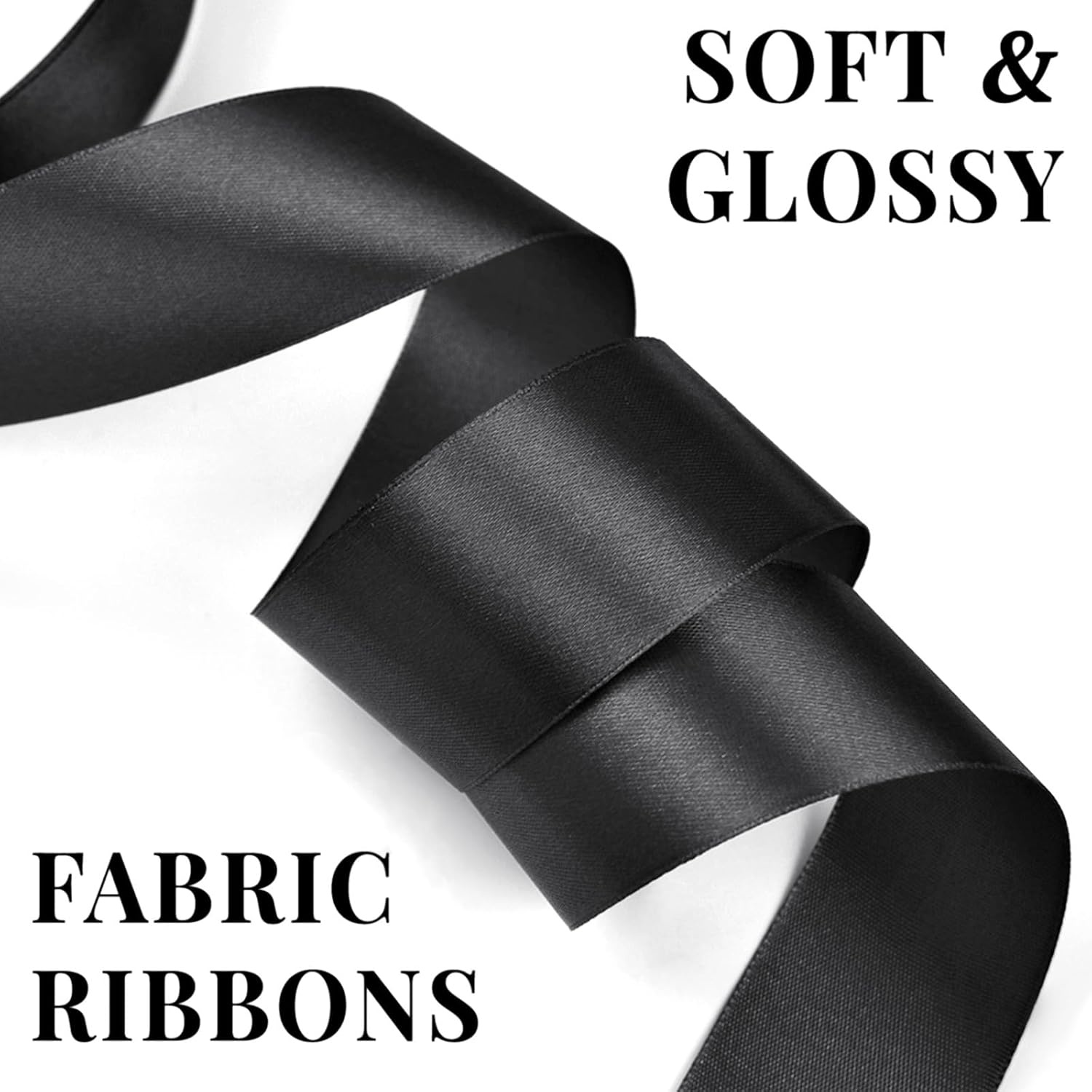 image:image100 Yards 1 Inch Apple Green Satin Ribbon Solid Fabric Ribbon Roll for Flower Bouquet Gift Wrapping Roses Making Handmade CraftsBlack
