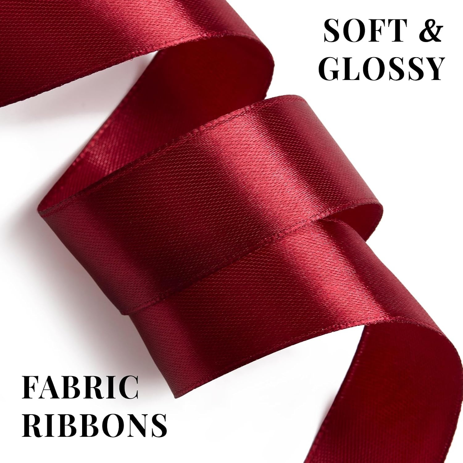 image:image100 Yards 1 Inch Apple Green Satin Ribbon Solid Fabric Ribbon Roll for Flower Bouquet Gift Wrapping Roses Making Handmade CraftsBurgundy
