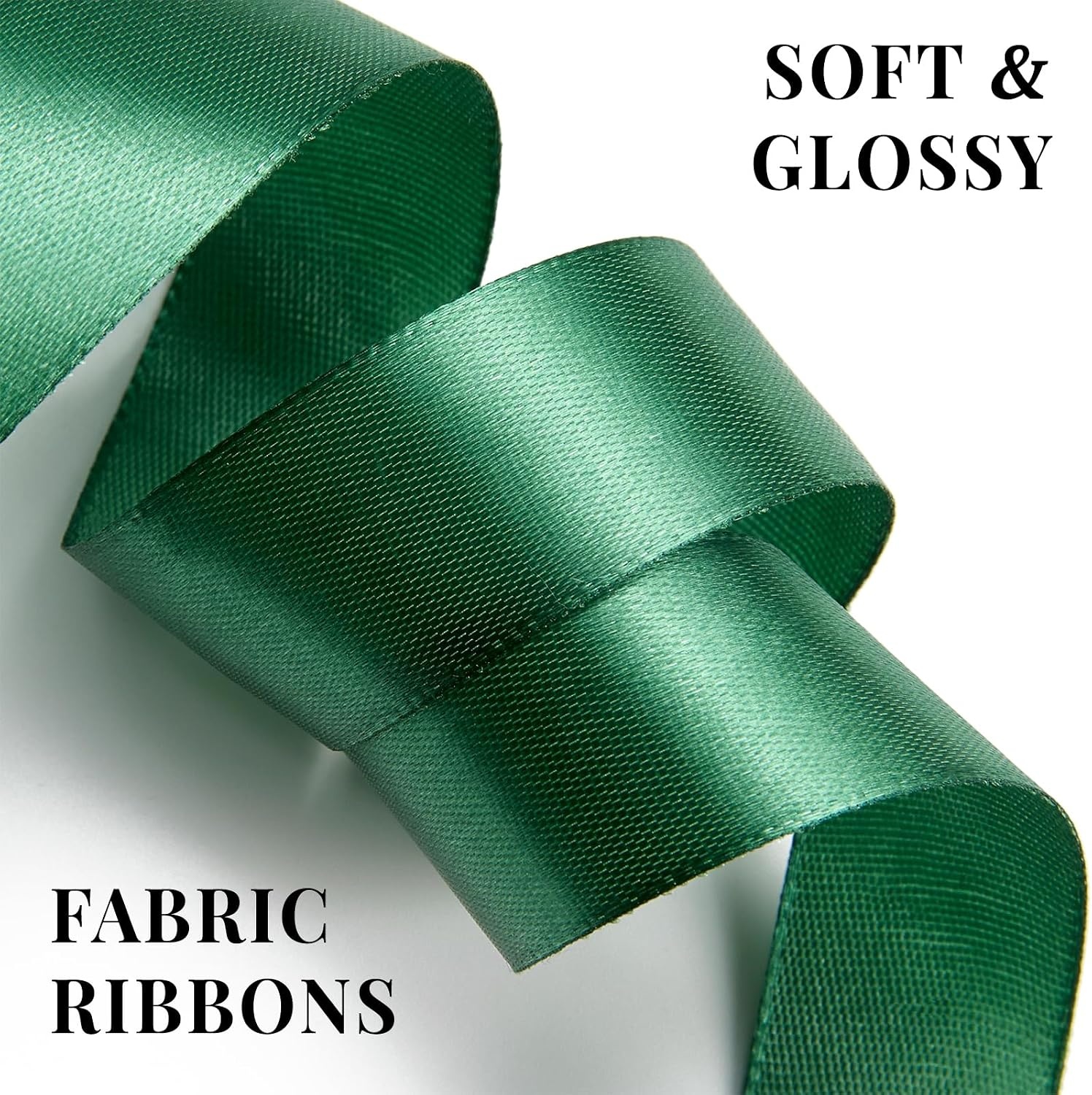 image:image100 Yards 1 Inch Apple Green Satin Ribbon Solid Fabric Ribbon Roll for Flower Bouquet Gift Wrapping Roses Making Handmade CraftsDark Green