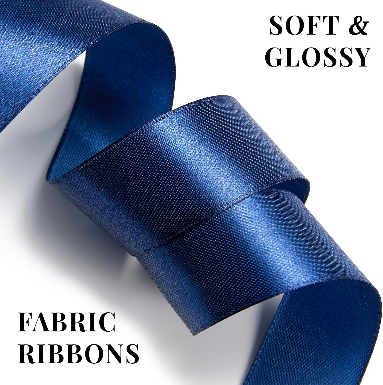 image:image100 Yards 1 Inch Apple Green Satin Ribbon Solid Fabric Ribbon Roll for Flower Bouquet Gift Wrapping Roses Making Handmade CraftsNavy Blue
