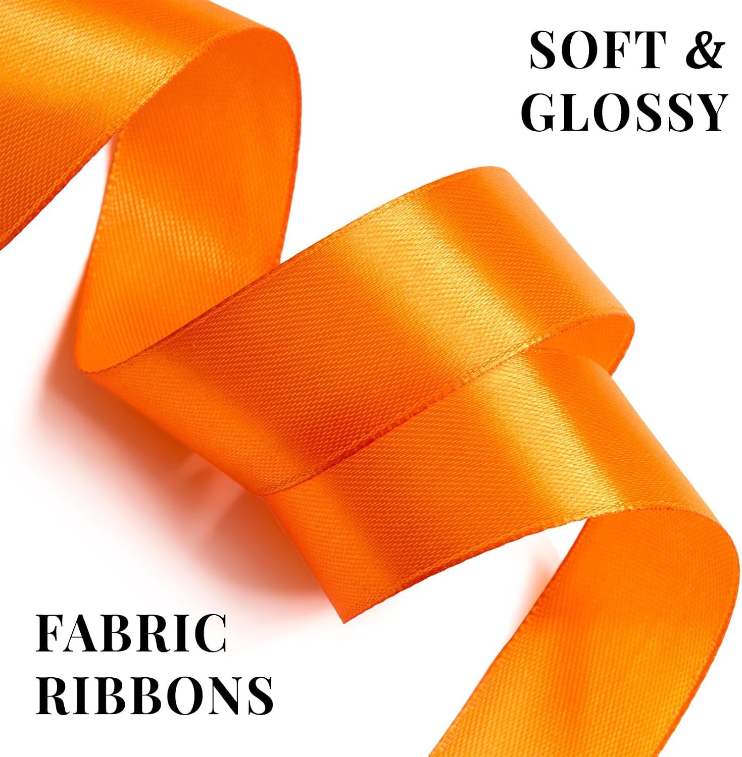 image:image100 Yards 1 Inch Apple Green Satin Ribbon Solid Fabric Ribbon Roll for Flower Bouquet Gift Wrapping Roses Making Handmade CraftsOrange