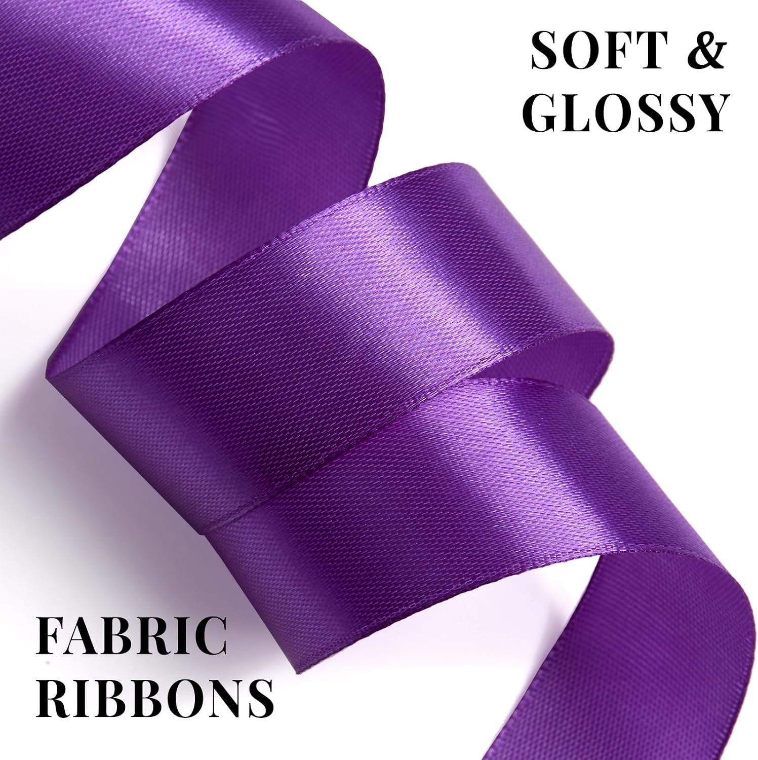 image:image100 Yards 1 Inch Apple Green Satin Ribbon Solid Fabric Ribbon Roll for Flower Bouquet Gift Wrapping Roses Making Handmade CraftsPurple