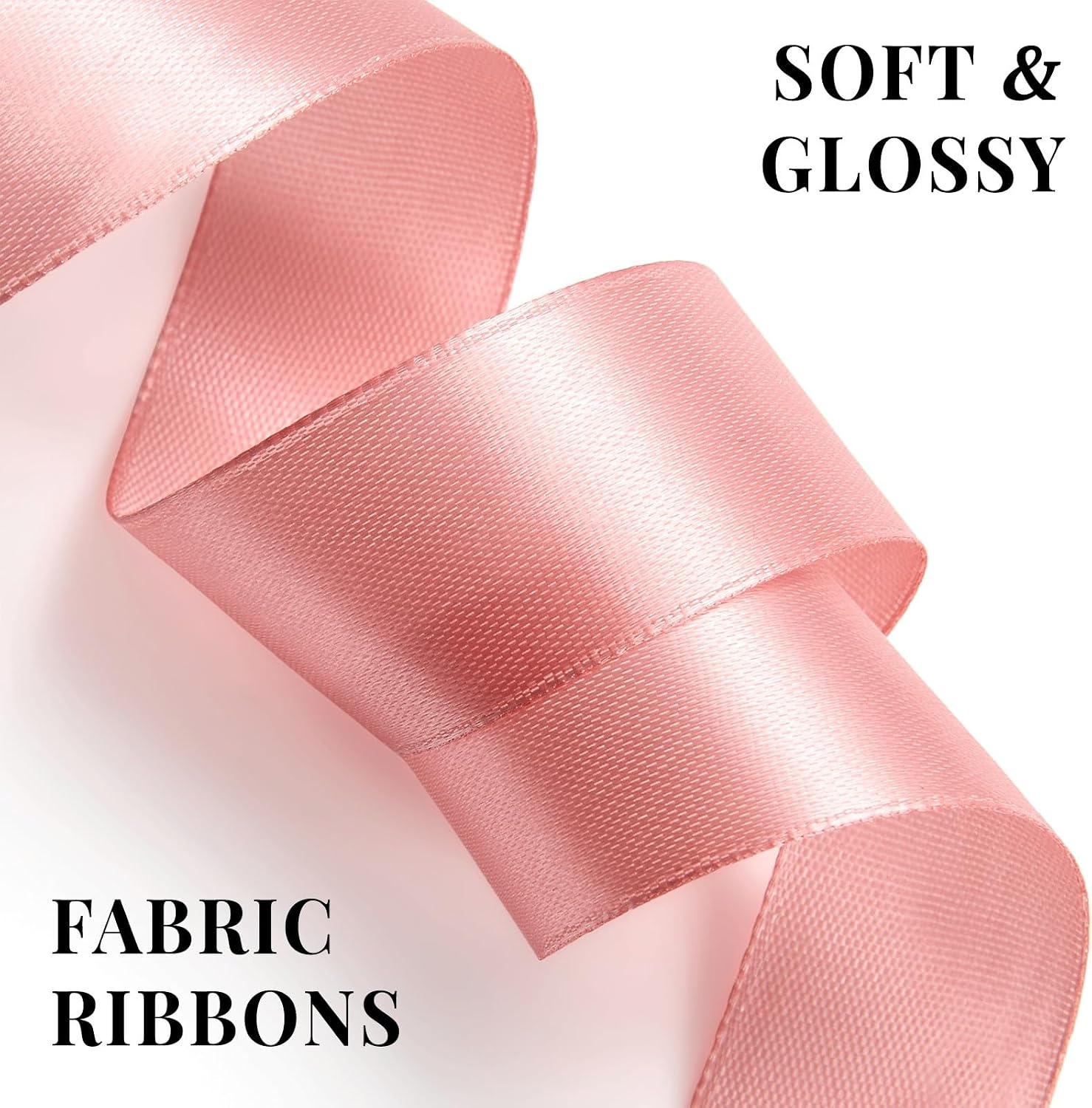 image:image100 Yards 1 Inch Apple Green Satin Ribbon Solid Fabric Ribbon Roll for Flower Bouquet Gift Wrapping Roses Making Handmade CraftsRose Gold