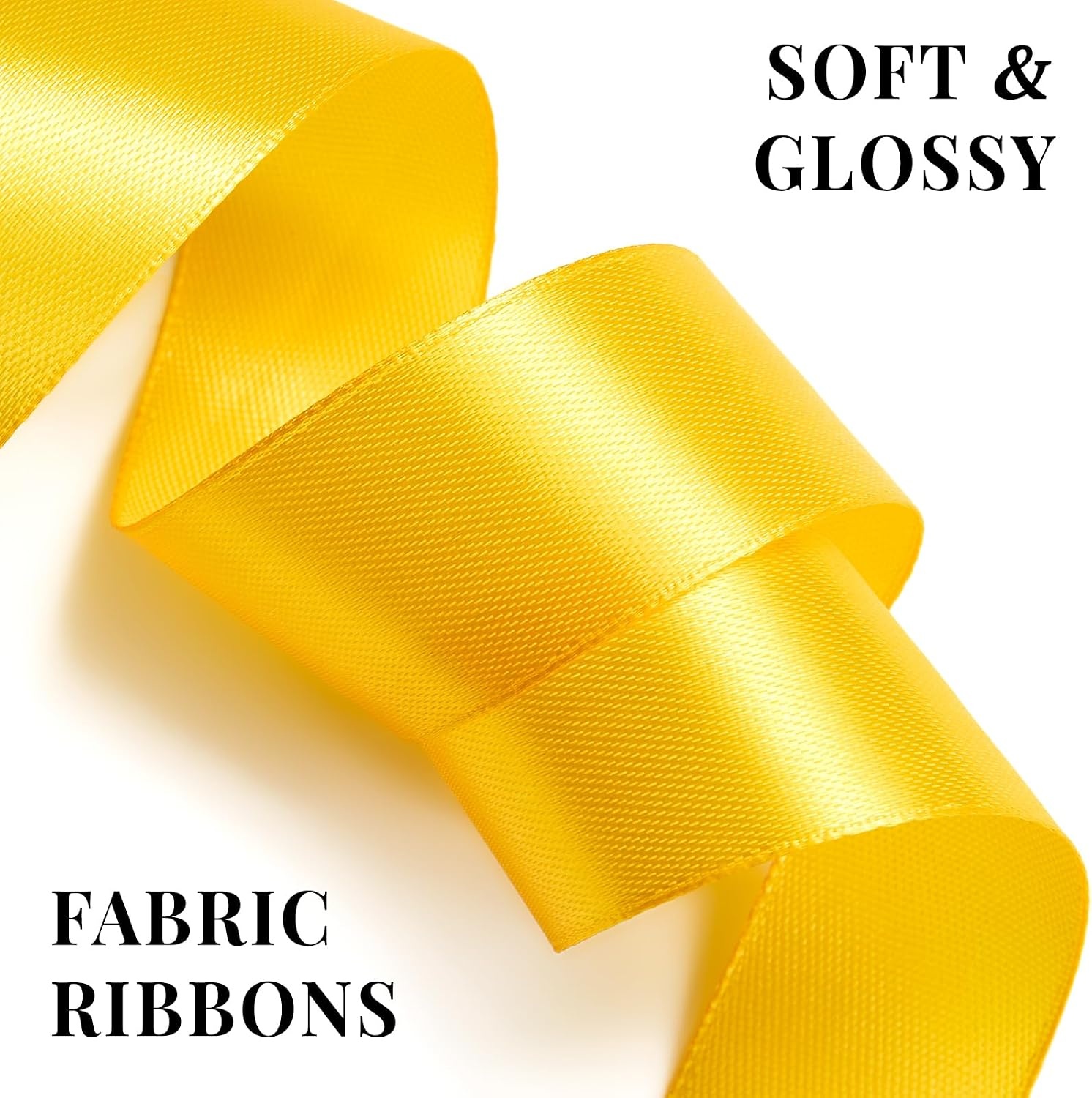 image:image100 Yards 1 Inch Apple Green Satin Ribbon Solid Fabric Ribbon Roll for Flower Bouquet Gift Wrapping Roses Making Handmade CraftsYellow