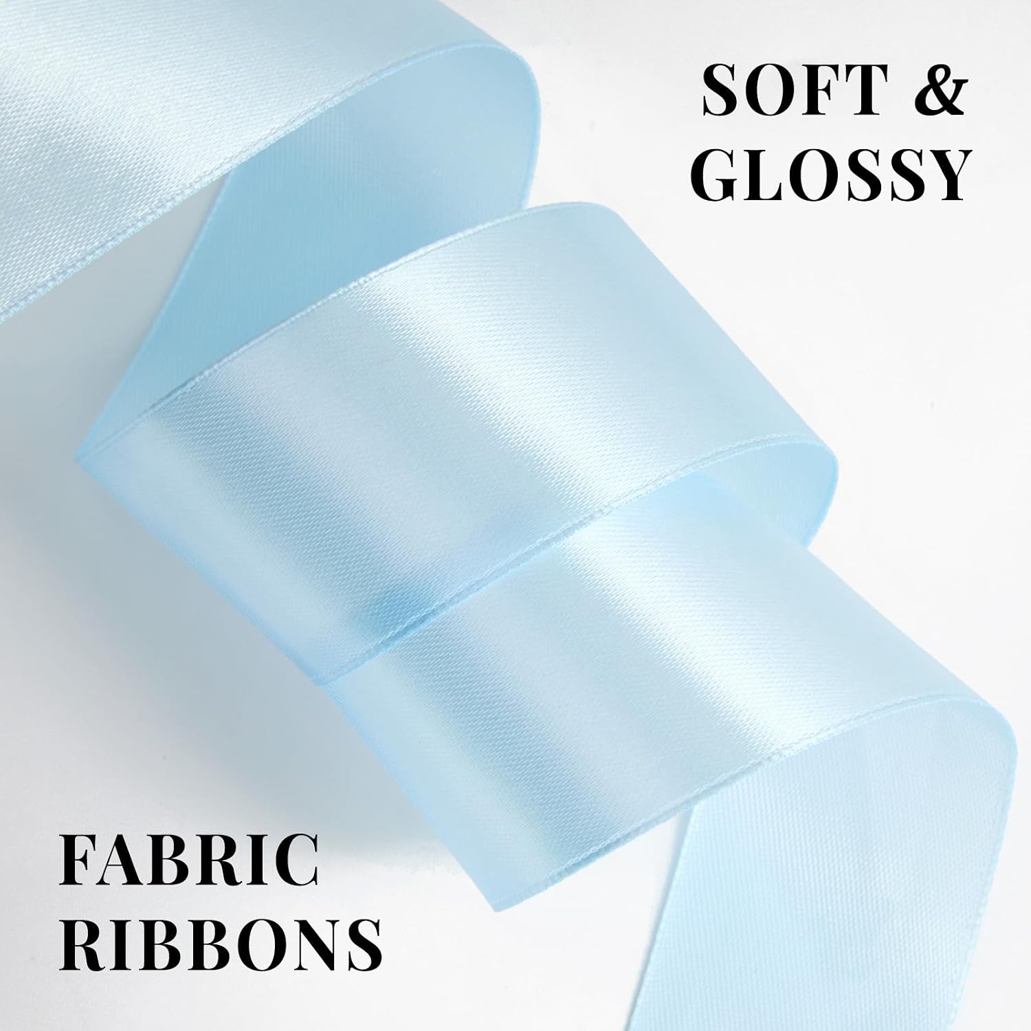 image:image112 Inch 100 Yards Apple Green Satin Ribbon Solid Fabric Ribbon Roll for Flower Bouquet Gift Wrapping Roses Making Handmade CraftsLight Blue