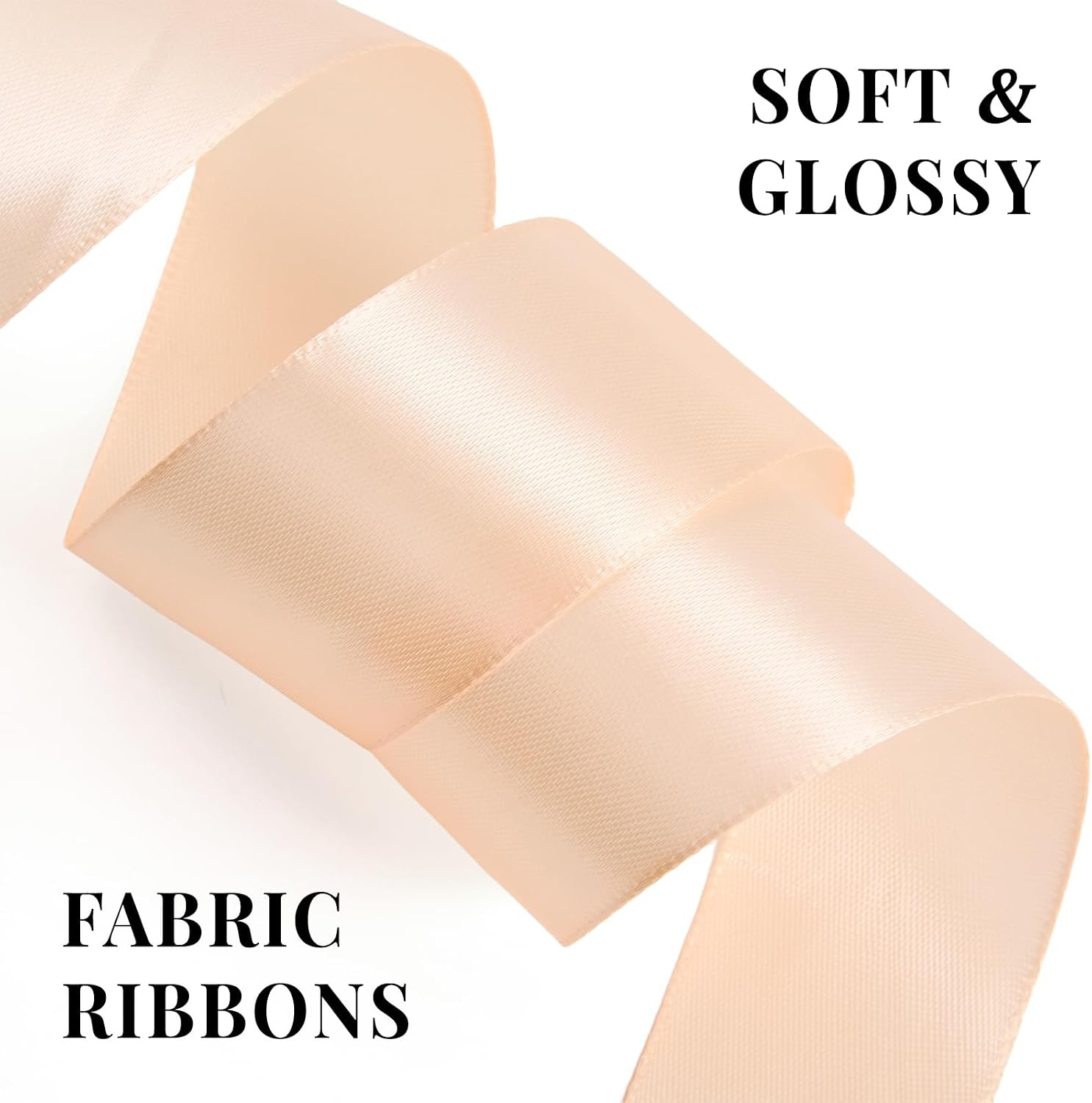 image:image112 Inch 100 Yards Apple Green Satin Ribbon Solid Fabric Ribbon Roll for Flower Bouquet Gift Wrapping Roses Making Handmade CraftsPeach