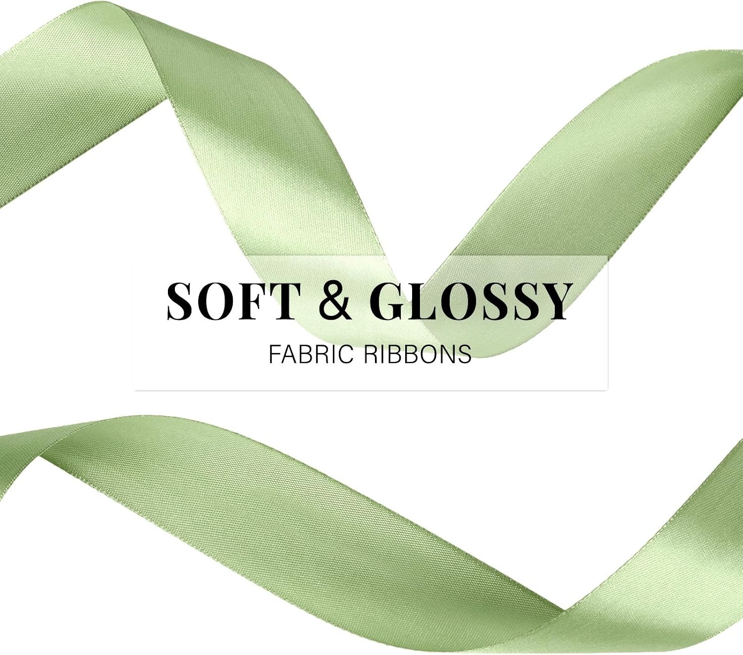 image:image112 Inch 100 Yards Apple Green Satin Ribbon Solid Fabric Ribbon Roll for Flower Bouquet Gift Wrapping Roses Making Handmade CraftsSage Green