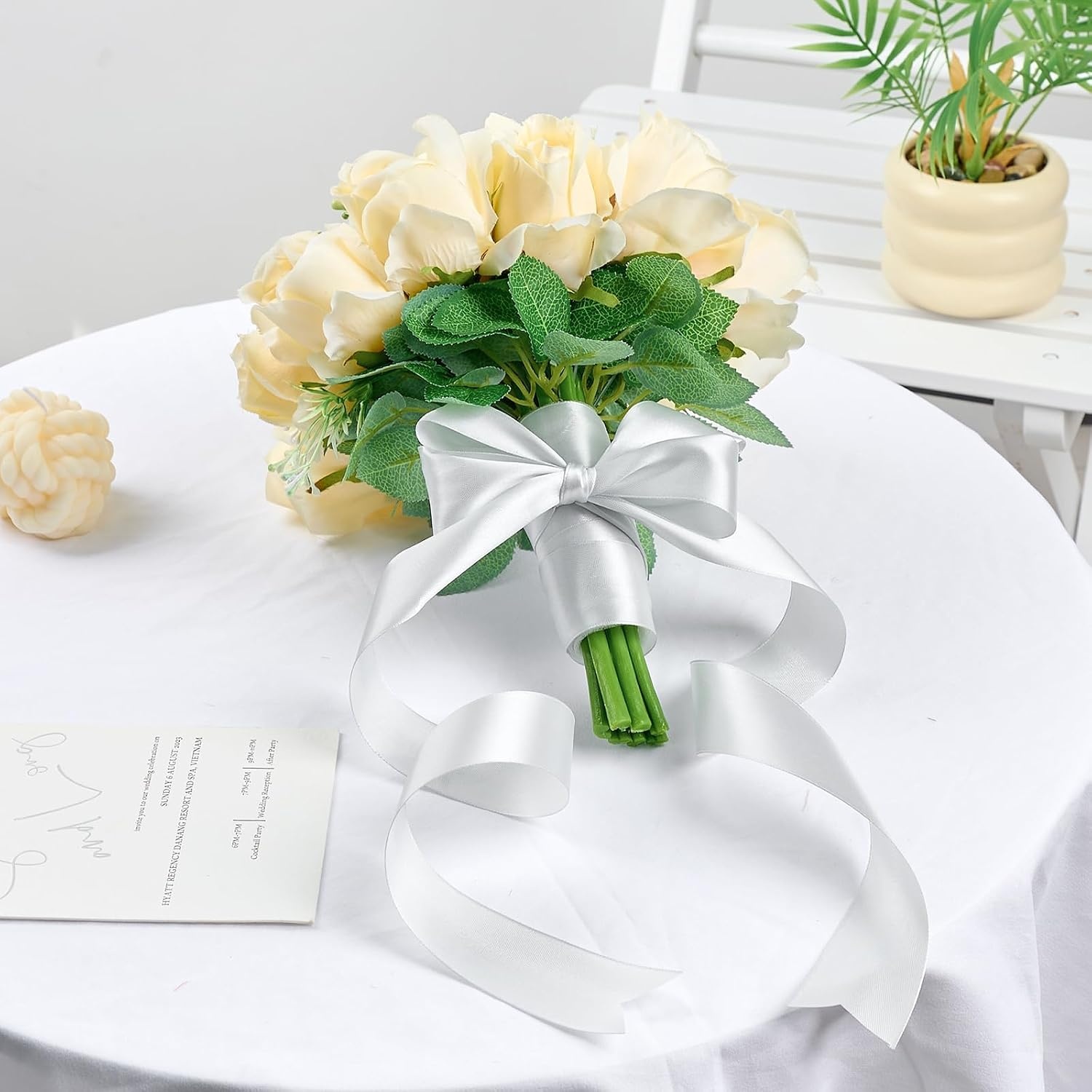 image:image112 Inch 100 Yards Apple Green Satin Ribbon Solid Fabric Ribbon Roll for Flower Bouquet Gift Wrapping Roses Making Handmade CraftsSliver