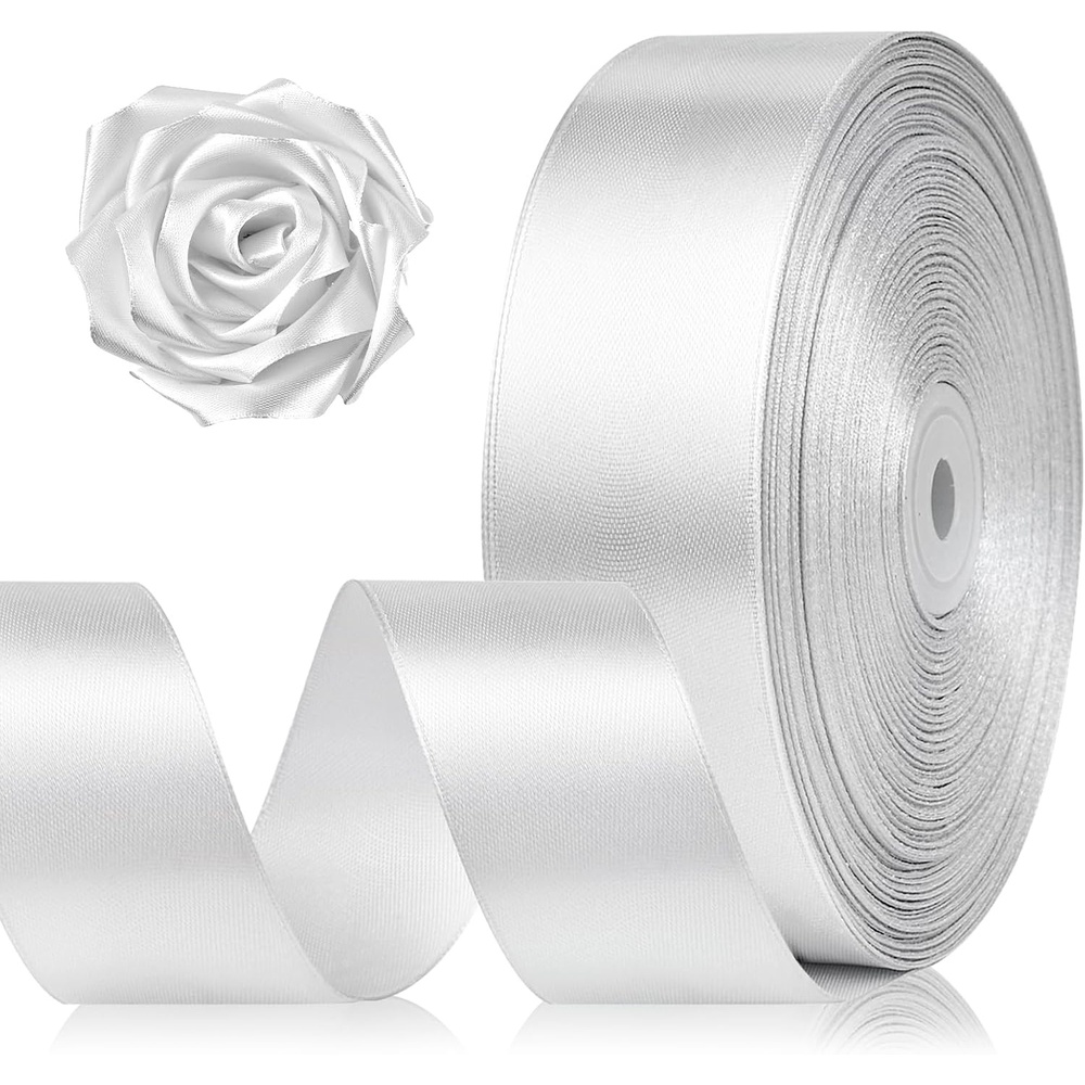 image:image112 Inch 100 Yards Apple Green Satin Ribbon Solid Fabric Ribbon Roll for Flower Bouquet Gift Wrapping Roses Making Handmade CraftsSliver